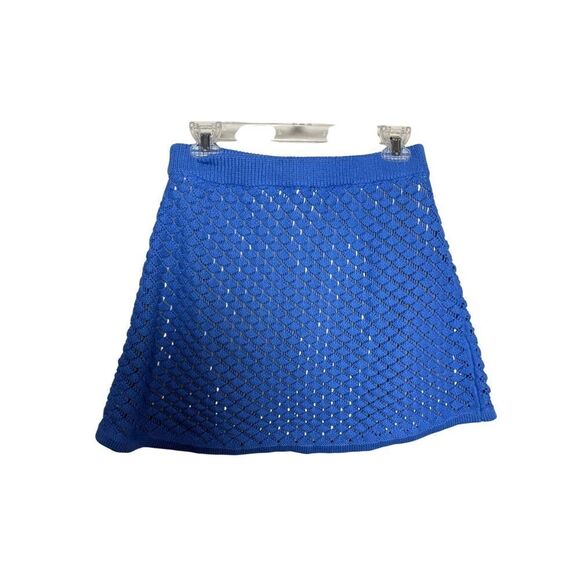 Meshki Lorenza Knit A-Line Mini Skirt in Periwinkle Sz. L - Picture 6 of 9